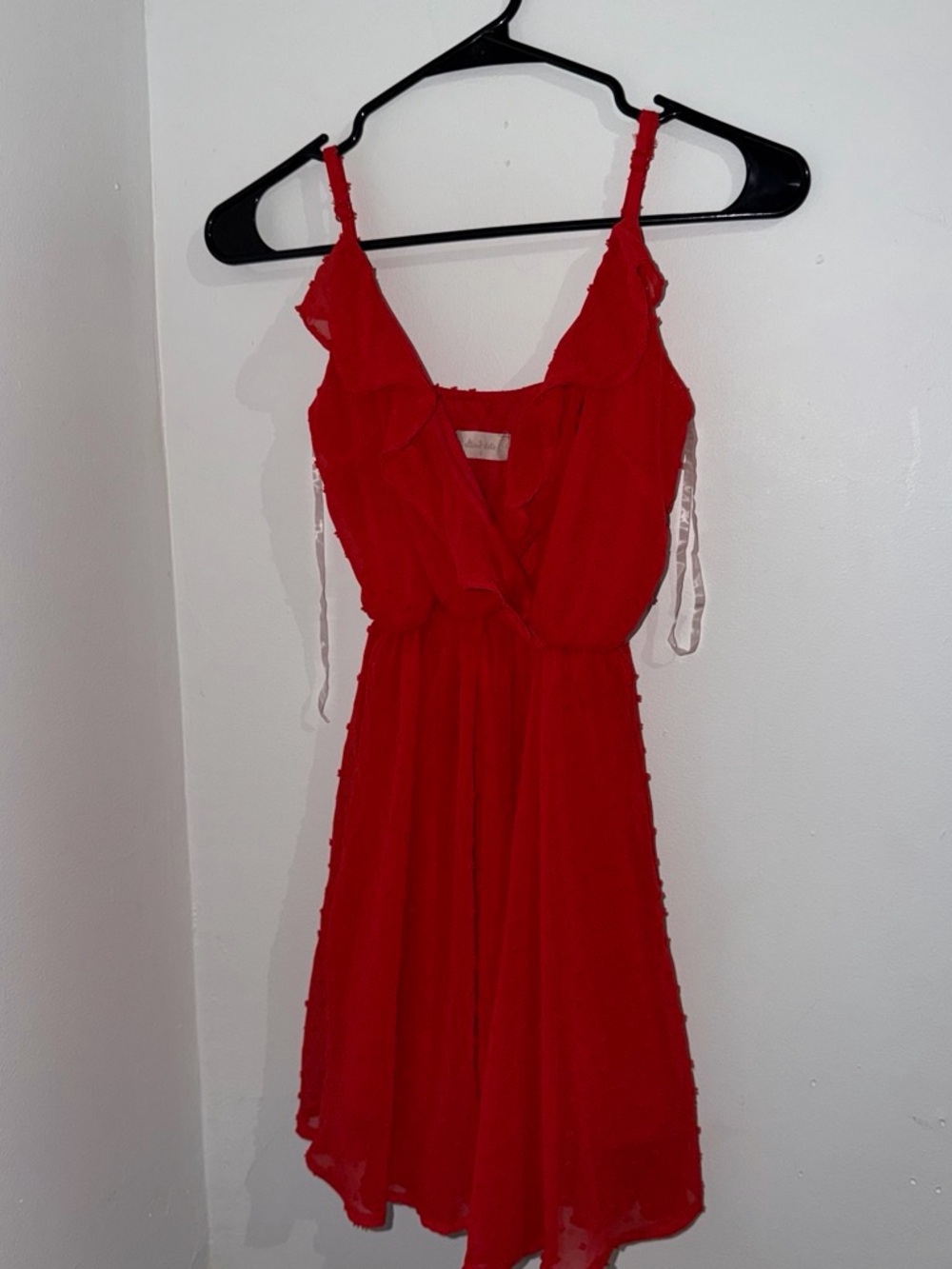 Altar'd State Red Mini Dress with Ruffled Straps